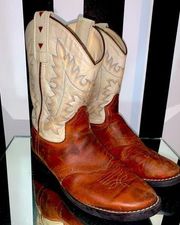 Old West 1980s Vintage Cowboy Boots Size 6 Womans Genuine Leather Used Condition