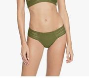 ROBIN PICCONE Perla Crochet Bikini Bottoms In moss size Medium $78 NEW