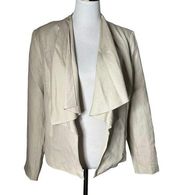 Premise Studio Open Front Jacket Draped Ruffle Zip Pockets Women's Size 12