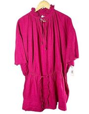 Brochu Walker St. Tropez Oversized Linen Mini Dress Size Small Azalea