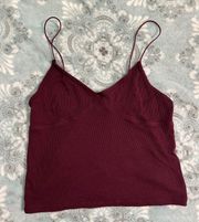 Forever 21 Maroon Cropped Tank Top