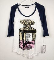 Lauren Moshi Frankie Baseball T-Shirt Love Potion Size XS NWT