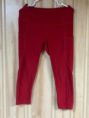 EUC Tesla Size Large Leggings color red​​