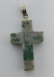 Tree Agate Stone Cross Pendant