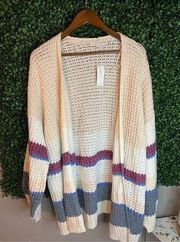 American Eagle NWT Striped Long Cardigan Size L/XL