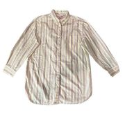 Victoria's Secret Women's Small Striped Long Sleeve Button-Up Blouse