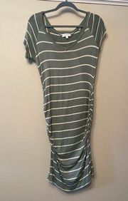 Hailey & Co Never Worn Sage Green Dress with Rouching on Sides Striped Medium