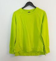 SWEATY BETTY London Long Sleeve Pullover Sweatshirt Neon Green Size XS Athletic