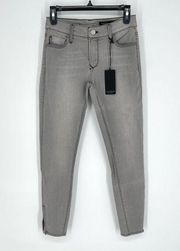 Black Orchid NEW Gray Skinny Jeans Sz 27 SAMPLE Faded Ankle Zipper Stretch