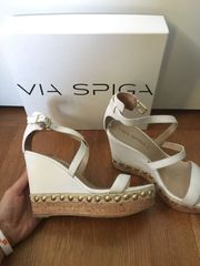 White espadrille wedges