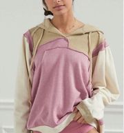 Anthropologie Saturday Sunday Daily Ritual Oversized Patchwork Hoodie