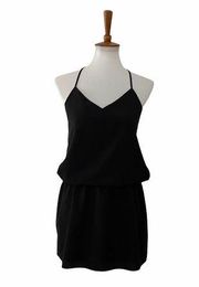 Haute Hippie Womens Racerback Cinched Waist Dress Black S Small