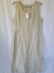 Christopher & Banks Vintage Tan Corduroy Button Sleeveless Women's Dress Size XL