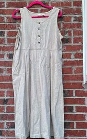 LL Bean Vintage Linen Dress Size 16 Cotton
