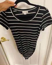 Ten Sixty Sherman Black And White Striped Bodysuit