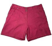 Woolrich Red Wild Cherry Cotton Shorts. Size 14.