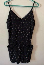 Dress Forum Black Novelty Print Romper Fox Red Pandas