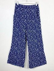 Xhilaration Blue Patterned Wide Leg High Rise Pants