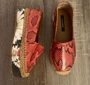 Dolce & Gabbana | Red Snake Platform Espadrilles