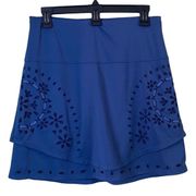 Lucky in Love Eyelet Blue Tier Athletic Skirt Size Small