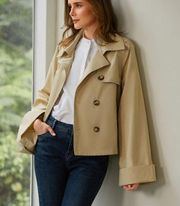 Lapel Collar Long Sleeve Urban Plain Loose Trench Coat