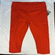 NWT Oiselle Orange Size 24 26 Triple Threat Capris Knickers Legging Active Gym