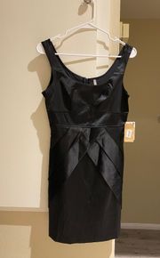 NWT  satin mini black dress