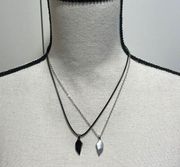 Brand New!! 2 1/2 Magnetic heart black and red pendants cord and chain necklace