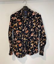 Black Floral Button Shirt Size Small