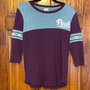 PINK gray & maroon tee