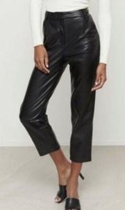 NWT $180 7 For All Mankind Faux Leather Crop Trousers - Large