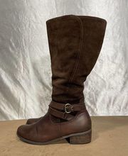 St John’s Bay Brown Suede Leather Knee High Boots Women’s Size 8.5 M