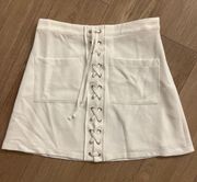 Boutique White Zip Skirt 