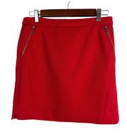 Brooks Brothers Red Fleece Slash Zip Pockets Lined Pencil Straight Midi Skirt 2