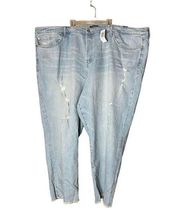 Torrid Stovepipe Classic Denim Over N Out Distressed Straight Leg Jeans NWT 30T