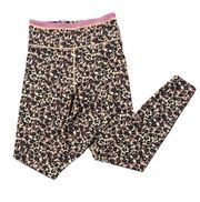 Johnny Was Calme Endurance High Waist 7/8 Leggings in Mauve Leopard Size LG NWT