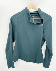 Yogalicious Green Asymmetrical Zip Long Sleeve Pullover Women's Size Medium M