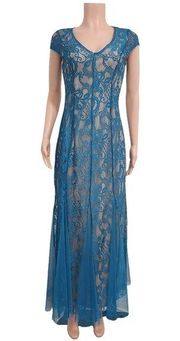 𝅺CANDALITE Maxi Lace Flowy Party Dress Size: S