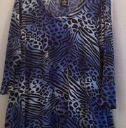 NORDSTROM BLUE BLACK Animal Print SIZE 2XL