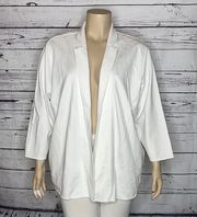 Philosophy Woman NWT Size 3X White Open Front Ponte Knit Blazer Jacket