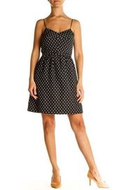 Black & white polka dot strappy fit & flare mini dress w/ pockets sz 0