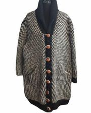 Angela Rose Lambs Wool Hand Knit Jacket, Black