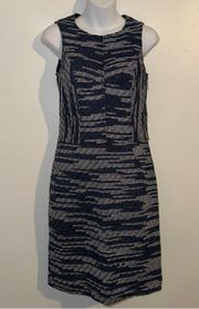 DEREK LAM Striped Jaquard Knee-Length Sheath pencil Dress Size 0 Silk Lined 🆕