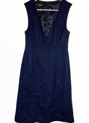 Pendleton Dress 100% Virgin Wool Sleeveless Navy Blue V-Neck Work Wear 4 Small