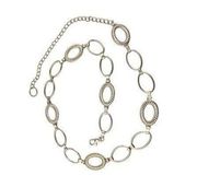 *Vintage Silver Tone Metal Belt Circular Linked Waist Chain Unisex Adult