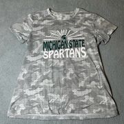 Michigan State Spartans Tee Womens XL Gray Realtree Camo Short Sleeve T-Shirt