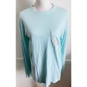 PINK - Victoria's Secret PINK VS • Baby Blue Long Sleeve Crew Neck Tee