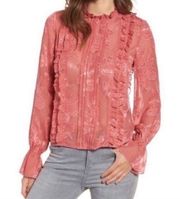 Leith NWT Baroque Shimmer Ruffle Blouse