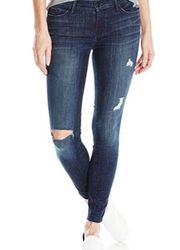 𝅺BLACK ORCHID Noah Ankle Fray Dark Wash Distressed 26