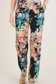 Chico's Wide Leg Tropical Floral Pants w/Pockets 10